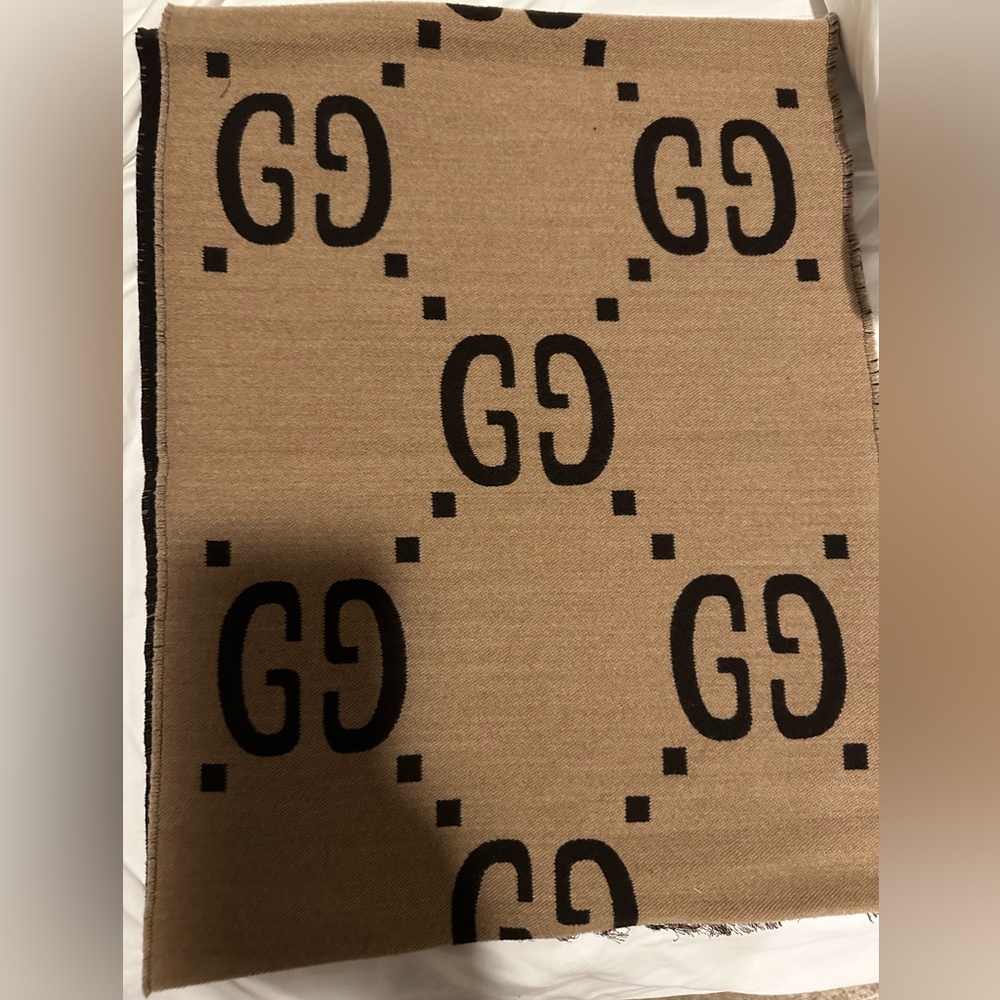 GG JACQUARD WOOL SILK SCARF